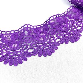 Heyiwell 3Yard Black Inelastic Hollow Out Floral Embroidered Lace Edge Trim Ribbon for Sew Clothes Dress Wedding Party Curtain Tablecloth Decor 10cm(4"Inch) in Kuwait