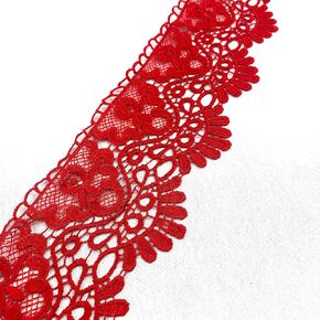 Heyiwell 3Yard Black Inelastic Hollow Out Floral Embroidered Lace Edge Trim Ribbon for Sew Clothes Dress Wedding Party Curtain Tablecloth Decor 10cm(4"Inch) in Kuwait