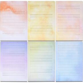 120 Pack Water Color Lined Stationery Paper Set 6 Designs Double Sided 8.5"X 11" Decorative Letter Sheets for Writing Calligraphy, Printing, Scrapbook Crafts, Letterhead, Certificate & Invitation in Saudi Arabia