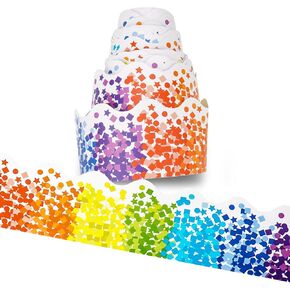 59ft Bulletin Board Borders Confetti Border, Colorful Scalloped Border Trim for Classroom Decoration in Kuwait