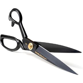 Fabric Scissors - 10 Inch (25.4 cm) Professional Sewing Scissor High Carbon Steel Sharp Scissors, Heavy Duty Leather Scissors for Cutting Fabric, Clothes, Leather, Raw Materials (Right Hand, Black)