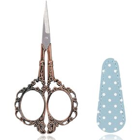 BIHRTC 4.5inch Sewing Embroidery Scissors Craft Scissor with Leather Case Sharp Tip Stainless Steel Scissors Shear for Office Home Sewing Supplies Cross Stitch Needlework DIY Antique Pewter in Kuwait