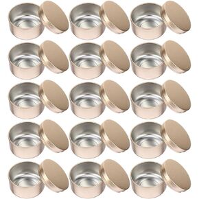 Ciieeo Metal Candle Tin Tin Cans 24pcs Candle Tins small tins with lids tin box 2 oz tins with lids 2oz Aluminum Tins Candle Containers Aluminum Candle Tin