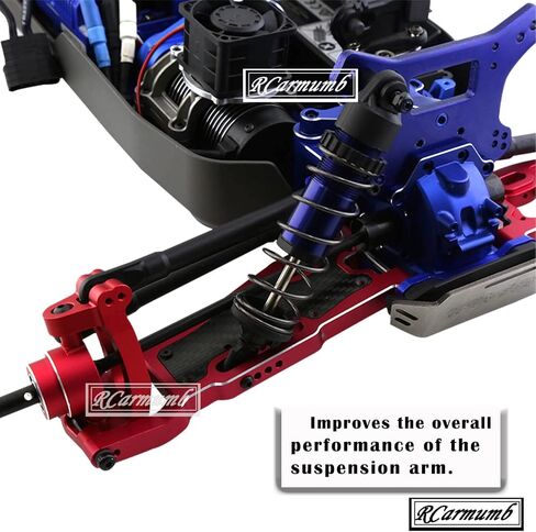 Suspension Arms Upgrades Part for 1/8 Sledge 4WD #95076-4, 4pcs Aluminum Front Rear Swing Arm Hops Up w/Carbon Fibre Dust-Proof Protection Plate,Red in Kuwait