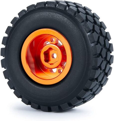 Benedict Harry 4 قطع إطارات وعجلات Beadlock لسيارة 1/24 محورية SCX24 90081 AXI00001 AXI00002 موديل RC الزاحف (فضي) in Saudi Arabia