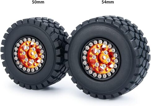 Benedict Harry 4 قطع إطارات وعجلات Beadlock لسيارة 1/24 محورية SCX24 90081 AXI00001 AXI00002 موديل RC الزاحف (فضي) in Saudi Arabia