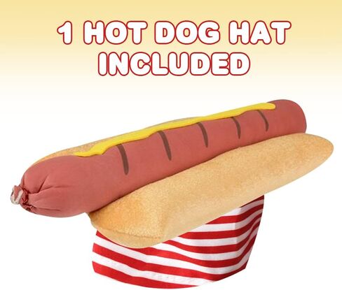 ArtCreativity Funny Hot Dog Hat, 1 PC, Fun Fast Food Hotdog Hat, Soft Plush Costume Accessory Hat, Pizza Party Supplies Decorations, One Size Fits Most, Crazy Silly Hat for Halloween in Saudi Arabia
