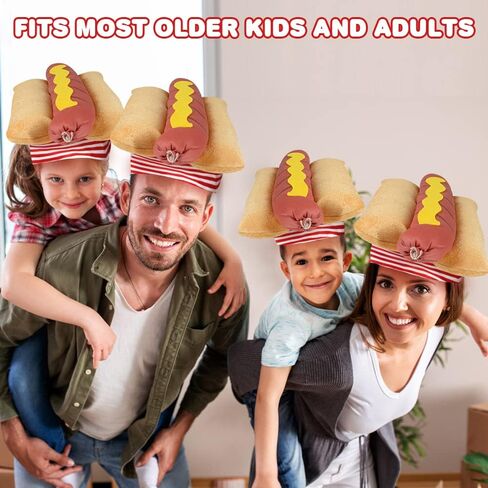 ArtCreativity Funny Hot Dog Hat, 1 PC, Fun Fast Food Hotdog Hat, Soft Plush Costume Accessory Hat, Pizza Party Supplies Decorations, One Size Fits Most, Crazy Silly Hat for Halloween in Saudi Arabia