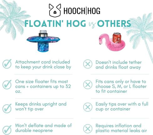 Hooch Hog Floating Cup Holder, Can Holder & Beer Holder - A Pool Drink Float That Won't Tip Over & is a Pool Must Haves 2023 in Saudi Arabia