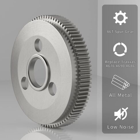 GLOBACT Steel 86T Spur Gear مع 19T 21T Pinions Gears لـ 1/10 Slash 2WD Rustler 2WD Stampede 2WD 1/10 RC قطع ترقية الزاحف استبدال 4686 in Saudi Arabia