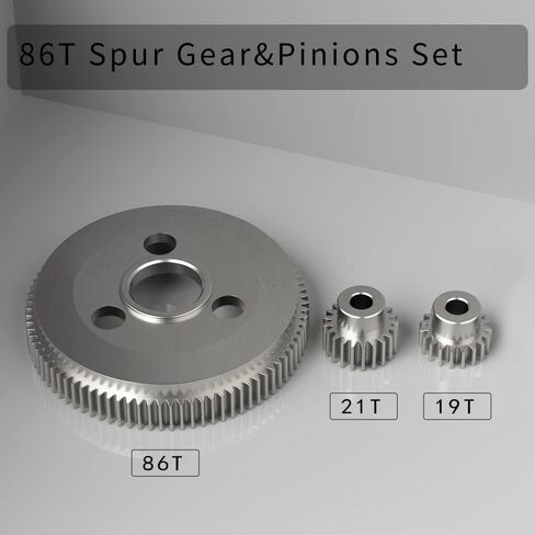 GLOBACT Steel 86T Spur Gear مع 19T 21T Pinions Gears لـ 1/10 Slash 2WD Rustler 2WD Stampede 2WD 1/10 RC قطع ترقية الزاحف استبدال 4686 in Saudi Arabia