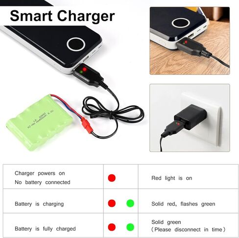 kolegend 6V 400Mah NiMH Rechargeable Battery with USB Charger Cable for 1540 and1520 Construction Vehicle in Kuwait