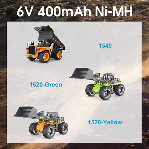 kolegend 6V 400Mah NiMH Rechargeable Battery with USB Charger Cable for 1540 and1520 Construction Vehicle in Kuwait