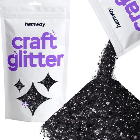 Hemway Craft Glitter - مزيج جليتر ناعم مكتنز متعدد الأحجام للفنون والحرف اليدوية وديكورات طلاء الراتنج الإيبوكسي، ومستحضرات التجميل لفن مهرجان الجسم للأظافر - فضي - 100 جم / 3.5 أونصة in Kuwait