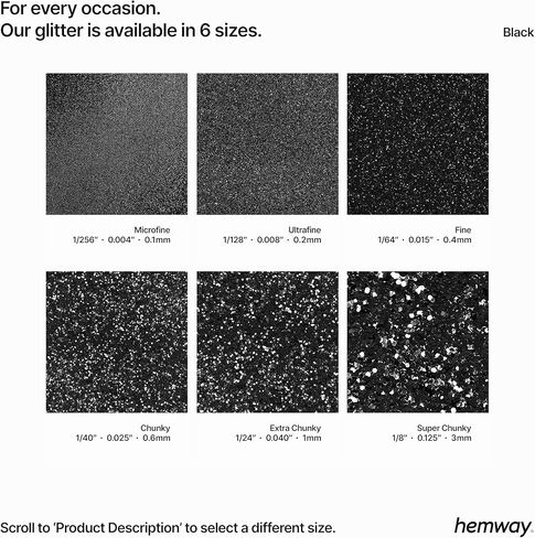 Hemway Craft Glitter - مزيج جليتر ناعم مكتنز متعدد الأحجام للفنون والحرف اليدوية وديكورات طلاء الراتنج الإيبوكسي، ومستحضرات التجميل لفن مهرجان الجسم للأظافر - فضي - 100 جم / 3.5 أونصة in Kuwait