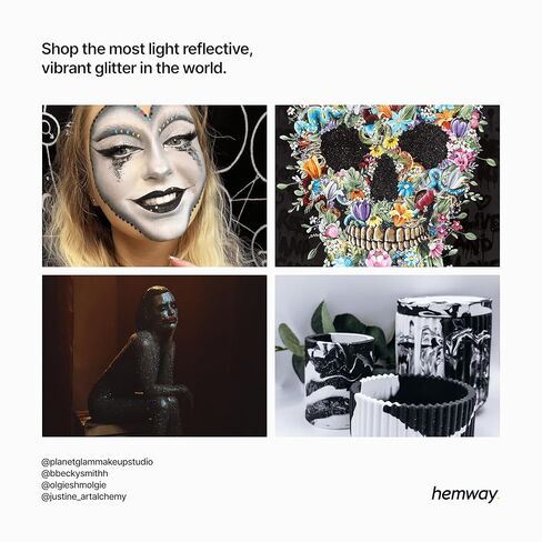 Hemway Craft Glitter - مزيج جليتر ناعم مكتنز متعدد الأحجام للفنون والحرف اليدوية وديكورات طلاء الراتنج الإيبوكسي، ومستحضرات التجميل لفن مهرجان الجسم للأظافر - فضي - 100 جم / 3.5 أونصة in Kuwait