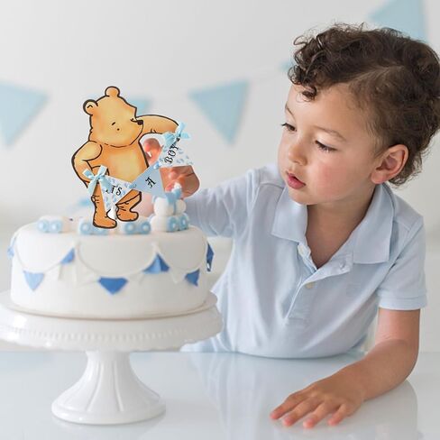 Winnie Cake Topper It's A Boy For Baby Shower Decorations Birthday Party Cake Decorations Party Supply(Blue) in Kuwait