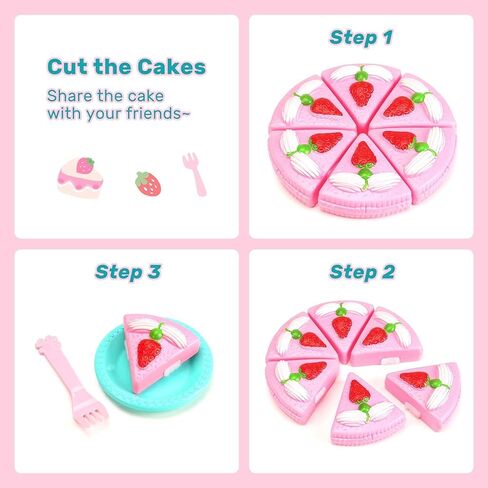 مجموعة ألعاب الشاي من كيوت ستون للفتيات الصغار، مجموعة حفلات الشاي للأطفال تتضمن غلاية مع ضوء وموسيقى، إبريق الشاي، الحلوى، الكوكيت، إكسسوارات حفلات الشاي وحقيبة حمل، لعبة المطبخ التظاهري للأطفال in Kuwait