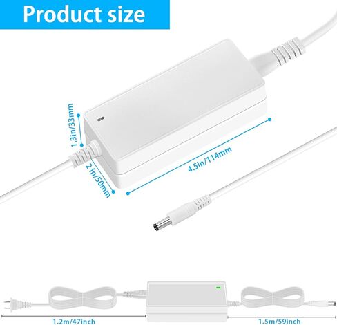 سلك إمداد طاقة 18 فولت 3 أمبير تيار متردد إلى تيار مستمر من أجل Cricut Explore air 2، صانع Cricut، Expression2، إنشاء، كعكة، صغير، أصلي، صانع، استكشاف، استكشاف الهواء، استكشاف محول تيار متردد واحد (أبيض). in Kuwait