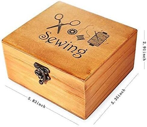 Sewing Kit Basket, Wooden Sewing Box with Accessories, Home Sewing Repair Tool Kit Sewing Starter Kit for Adults Kids in Saudi Arabia