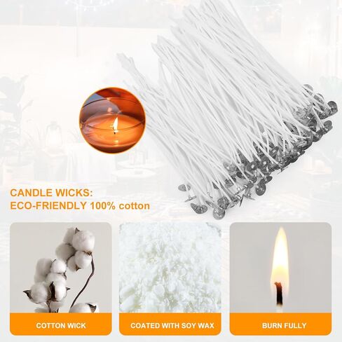 Ziosxin Candle Making Kit, DIY Candle Craft Tools Including 1pcs Wax Melting Pot, 100pcs Candle Wicks, 100pcs Candle Wicks Sticker and 50pcs Candle Wicks Holder in Kuwait