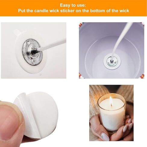 Ziosxin Candle Making Kit, DIY Candle Craft Tools Including 1pcs Wax Melting Pot, 100pcs Candle Wicks, 100pcs Candle Wicks Sticker and 50pcs Candle Wicks Holder in Kuwait