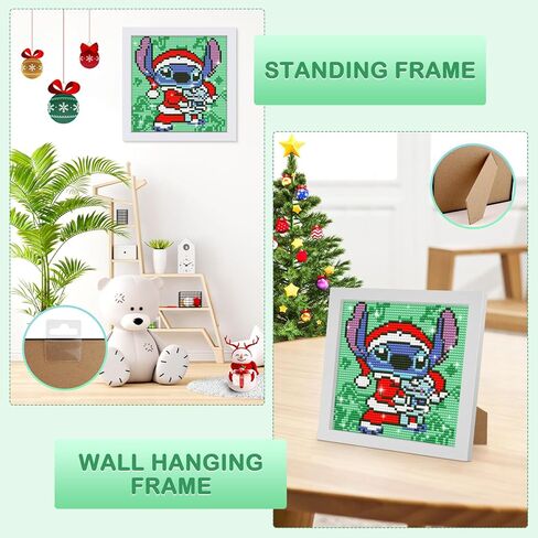 مجموعات الرسم الماسي 5D للأطفال البالغين مع إطار خشبي، غرزة DIY حفر كامل الماس جوهرة الفن للأطفال، والفنون والحرف اليدوية للفتيات الأولاد هدايا عيد ميلاد ديكور جدار المنزل in Kuwait