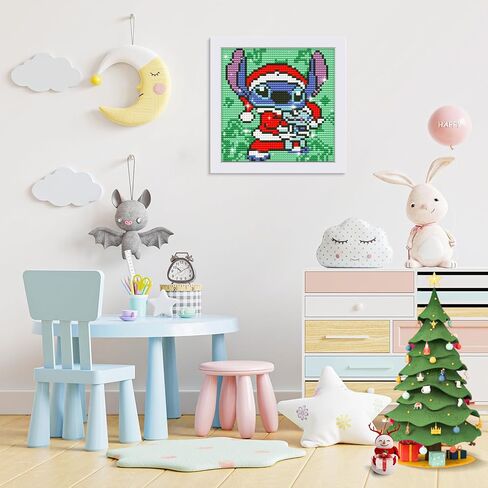 مجموعات الرسم الماسي 5D للأطفال البالغين مع إطار خشبي، غرزة DIY حفر كامل الماس جوهرة الفن للأطفال، والفنون والحرف اليدوية للفتيات الأولاد هدايا عيد ميلاد ديكور جدار المنزل in Kuwait