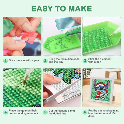 مجموعات الرسم الماسي 5D للأطفال البالغين مع إطار خشبي، غرزة DIY حفر كامل الماس جوهرة الفن للأطفال، والفنون والحرف اليدوية للفتيات الأولاد هدايا عيد ميلاد ديكور جدار المنزل in Kuwait