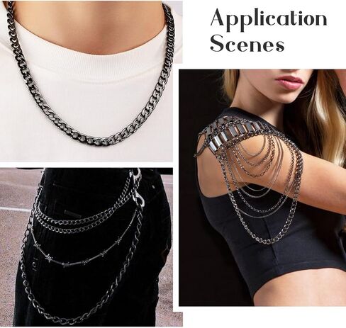 Beadthoven 1 لفة 16.4 قدم سلاسل كبح الألومنيوم 12x7x2mm الأسود الملتوية الروابط كابل قلادة سلسلة غير ملحومة مع بكرة لصنع المجوهرات in Kuwait