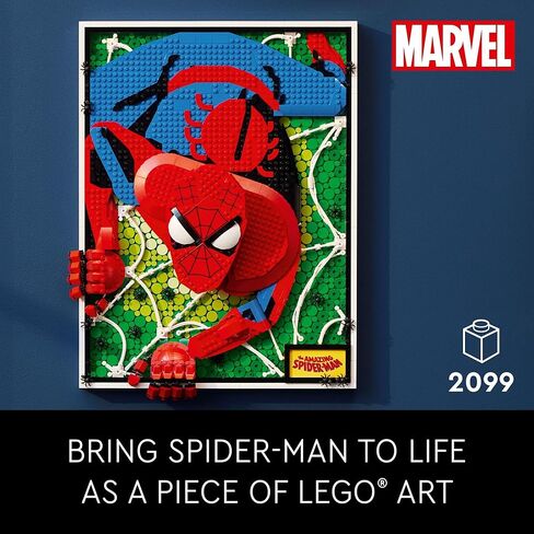LEGO Art The Amazing Spider-Man 31209 Build & Display Home Decor Wall Art Kit, Nostalgic Super Hero Gift for Adults or Back to School Gift for Teen Spider-Man Fans in Saudi Arabia
