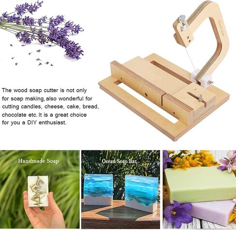 Adjustable Slab Soap Cutter, Acrylic Push Soap Cutter with Single Wire, DIY Handmade Soap Candles Trimming Loaf Cutting Tools, Soap Making Loaf Slicer in Kuwait