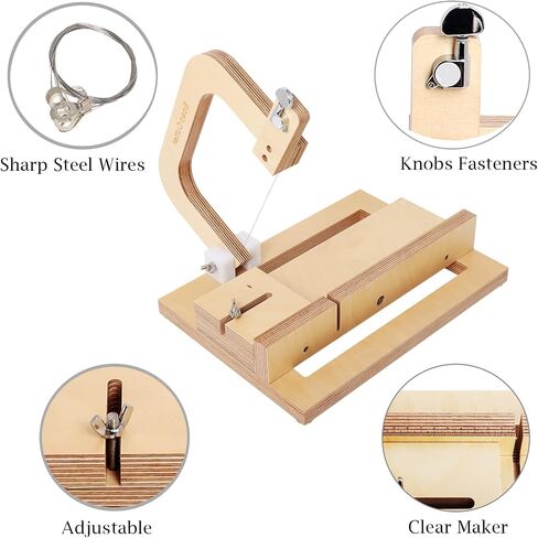 Adjustable Slab Soap Cutter, Acrylic Push Soap Cutter with Single Wire, DIY Handmade Soap Candles Trimming Loaf Cutting Tools, Soap Making Loaf Slicer in Kuwait