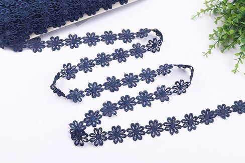 YYCRAFT 15 Yards Daisy Flower Lace Edge 1" Flower Trim Applique for DIY Sewing Embellishment Crafts(Aqua) in Saudi Arabia