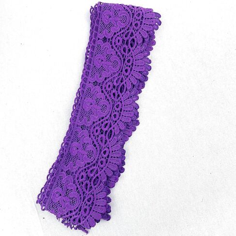 Heyiwell 3Yard Black Inelastic Hollow Out Floral Embroidered Lace Edge Trim Ribbon for Sew Clothes Dress Wedding Party Curtain Tablecloth Decor 10cm(4"Inch) in Kuwait