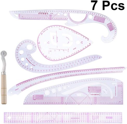 Tailor Sewing Rulers 7pcs Sewing Ruler Tool Set Measuring French Curve Rulers Patterns Design Clothing Ruler Dressmaking Tailor Tool Dressmakers Ruler in Saudi Arabia