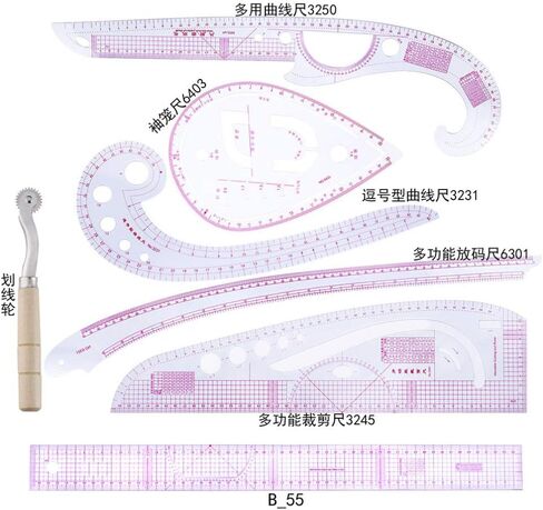 Tailor Sewing Rulers 7pcs Sewing Ruler Tool Set Measuring French Curve Rulers Patterns Design Clothing Ruler Dressmaking Tailor Tool Dressmakers Ruler in Saudi Arabia