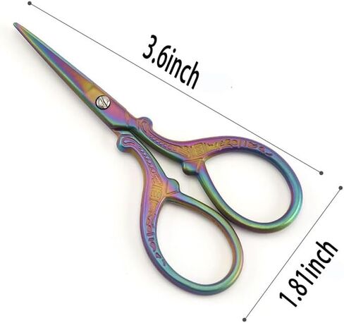 3.6 inch Small Sewing Scissors, Mini Scissors in a Pouch, All Purpose with Leather Sheath Cover, Color PINK Green in Saudi Arabia