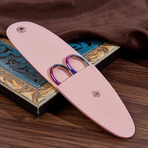 3.6 inch Small Sewing Scissors, Mini Scissors in a Pouch, All Purpose with Leather Sheath Cover, Color PINK Green in Saudi Arabia