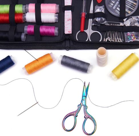 3.6 inch Small Sewing Scissors, Mini Scissors in a Pouch, All Purpose with Leather Sheath Cover, Color PINK Green in Saudi Arabia
