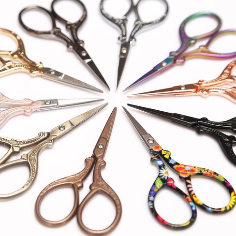 3.6 inch Small Sewing Scissors, Mini Scissors in a Pouch, All Purpose with Leather Sheath Cover, Color PINK Green in Saudi Arabia