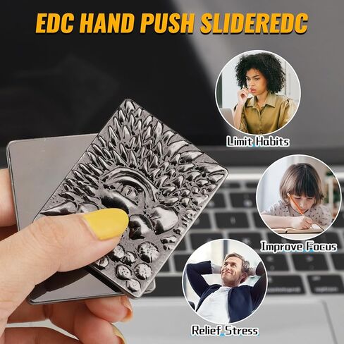 Dragon Poker Fidget Slider Toy for Kids Adults, Metal EDC Finger Card Clicker with Tick Sound for Stress Relief, Novelty Hand Fidget Spinner Gadgets Gifts for Classroom Prizes Desk Toy Art Decoration in Kuwait