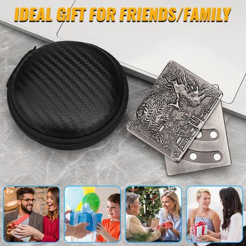 Dragon Poker Fidget Slider Toy for Kids Adults, Metal EDC Finger Card Clicker with Tick Sound for Stress Relief, Novelty Hand Fidget Spinner Gadgets Gifts for Classroom Prizes Desk Toy Art Decoration in Kuwait