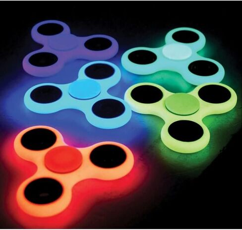 Fidget Spinners Toys 4 Pack, Random Color Hand Fidget Pack Bulk, Stress Reduction and Anxiety Relief Toys, Fidget Toys for Kids and Adult, Goodie Bag Stuffers, Glow in The Dark Sensory Toys in Kuwait