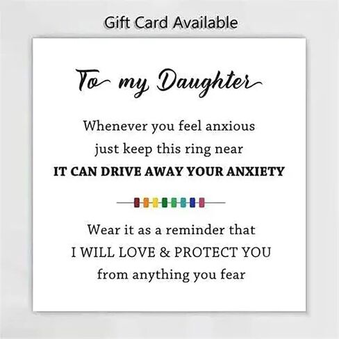 fayudawei to my Daughter قوس قزح الخرز تململ الدائري من أمي، قابل للتعديل حلقات تململ مفتوحة للقلق للنساء حبة الغزل محرك بعيدا القلق للفتيات هدية المجوهرات in Kuwait