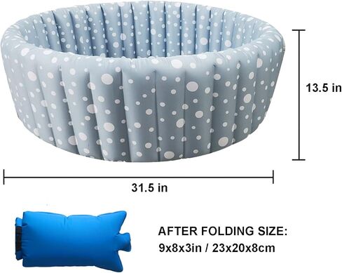 مجموعة ألعاب كرات قابلة للنفخ للأطفال من XDEMODA إن كلاود - تصميم منقط منقط باللون الوردي والأزرق والرمادي، باستخدام نسيج من البولي يوريثان اللدن بالحرارة المقاوم للصدمات فائق القوة مع حقيبة مضخة. in Kuwait