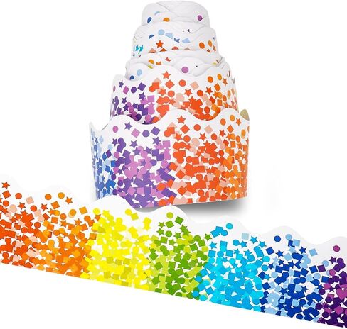 59ft Bulletin Board Borders Confetti Border, Colorful Scalloped Border Trim for Classroom Decoration in Kuwait