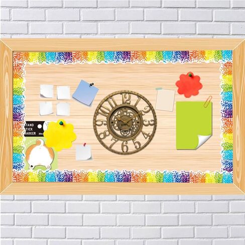 59ft Bulletin Board Borders Confetti Border, Colorful Scalloped Border Trim for Classroom Decoration in Kuwait