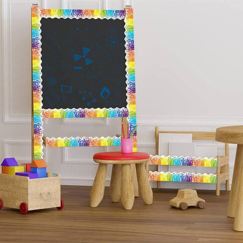 59ft Bulletin Board Borders Confetti Border, Colorful Scalloped Border Trim for Classroom Decoration in Kuwait