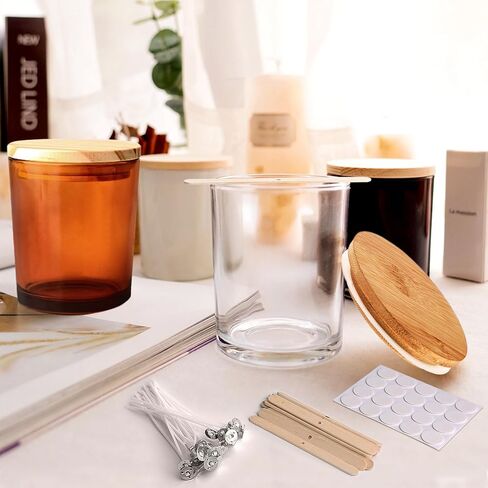 Candle Jars for Making Candles, 7.4OZ Thick Glass Candle Jars with Airtight Lids for Kitchen Bathroom,Bedroom,12Pack Small Candle Hand Making Supplies for DIY Gifts,Wedding Favor,Shower Favors(Black) in Kuwait